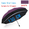 Purple and black oversized folding umbrella with 130 cm diameter label