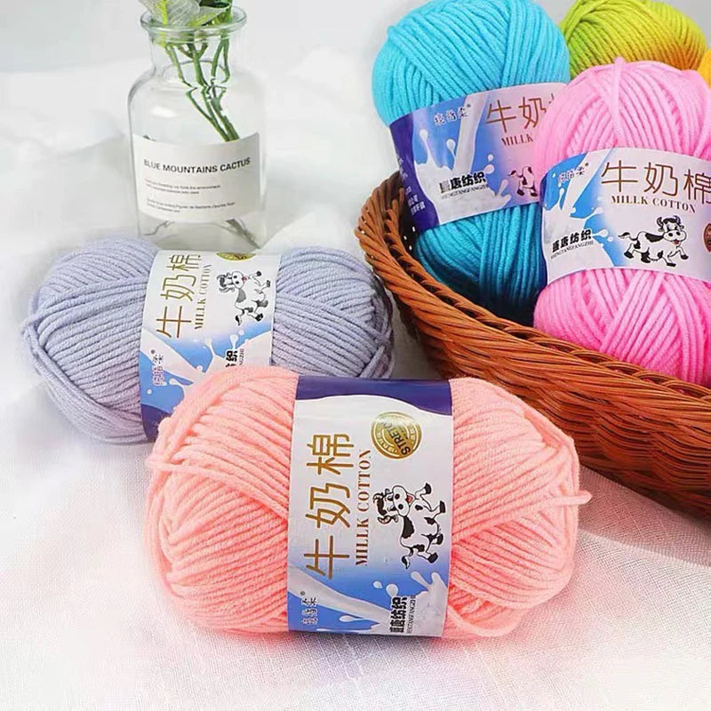 Milk Cotton Crochet Yarn – Soft, Durable Knitting Thread in 91 Colors