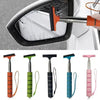 A set of orange, green, blue, and pink retractable car mirror and window cleaning wipers.