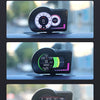 A black Smart Fortwo OBD2+GPS head-up display showing various vehicle information on a digital screen.