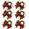 Set of 6 Silk Rose Flower Balls for Wedding & Event Decor