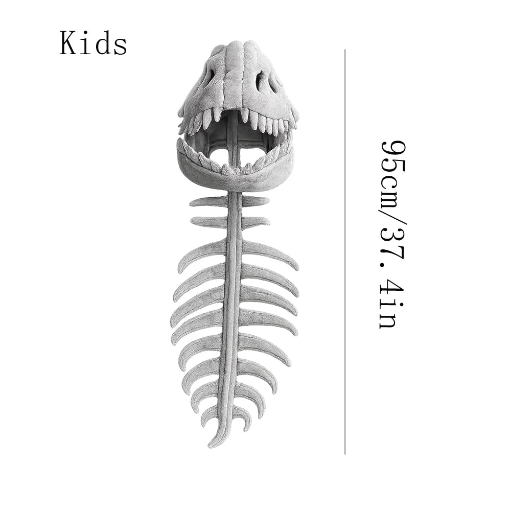 Funny Dinosaur Skeleton Plush Hat Costume