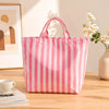 Striped PVC Waterproof Tote Bag for Everyday Use