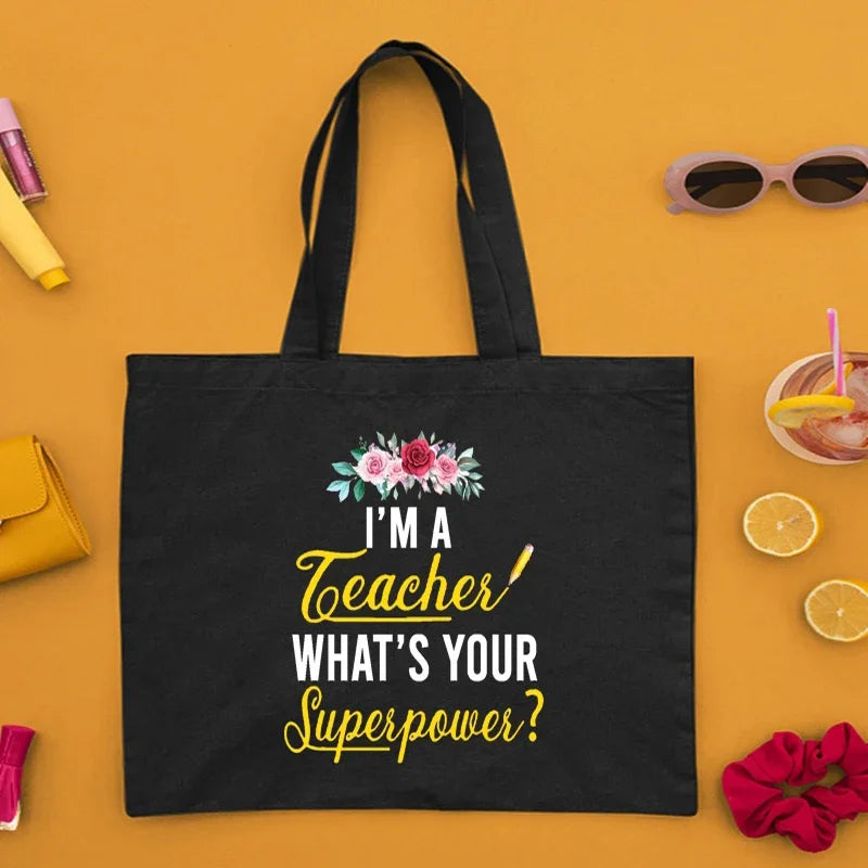 Sac Tote en Toile Durable pour Enseignants