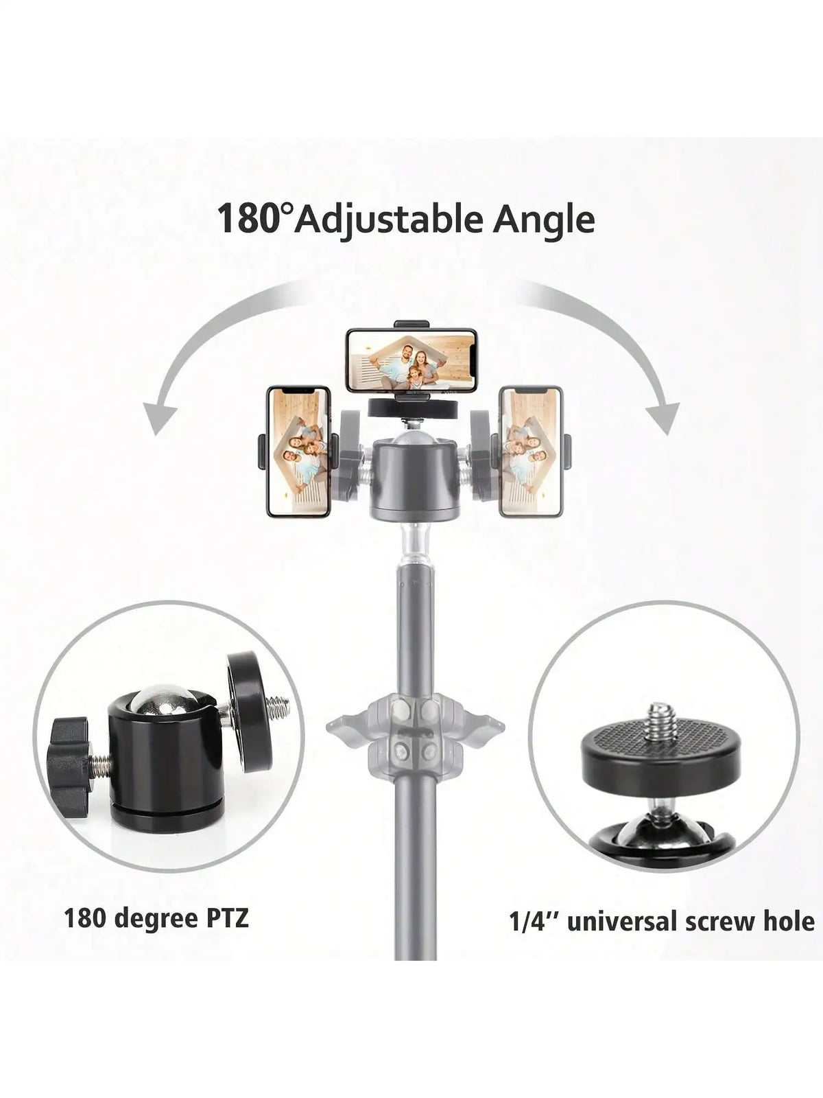 63" Foldable Tripod with Phone Holder for Camera and Smartphone