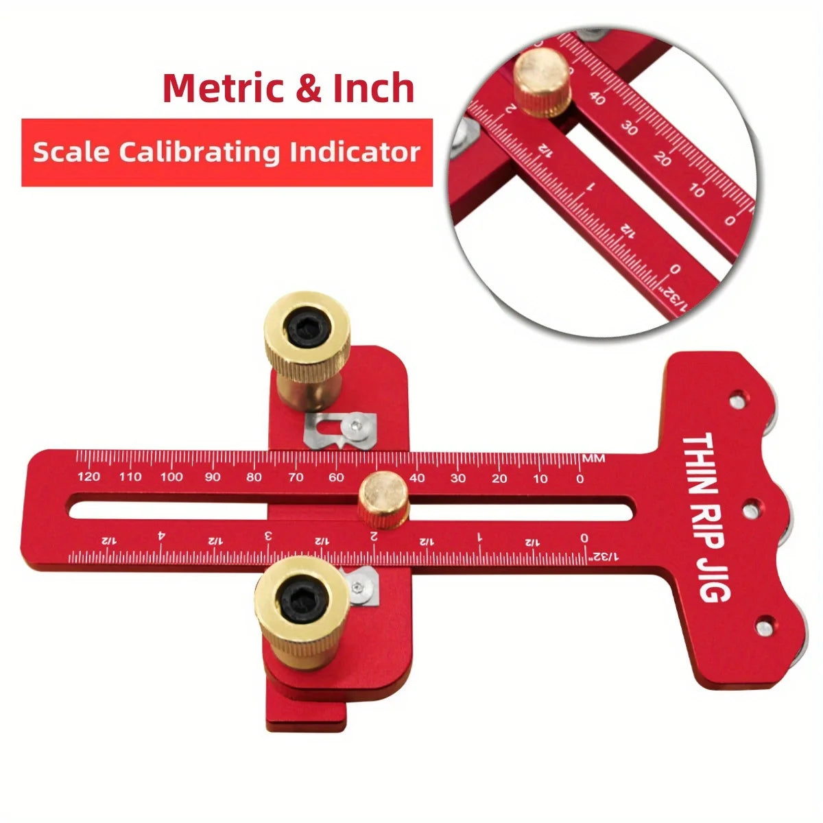 Precision Thin Rip Table Saw Jig with 3-Pulley System