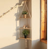 Triangle Wood Floating Wall Shelf with Macrame Rope