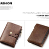 Vintage Leather Wallet with RFID Protection and Multiple Compartments