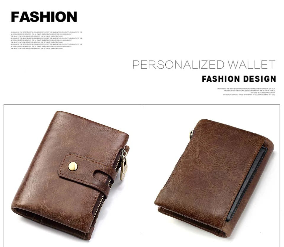 Vintage Leather Wallet with RFID Protection and Multiple Compartments