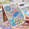A colorful sticker book featuring 40 pieces of 3D landscape stickers for scrapbooking and journaling