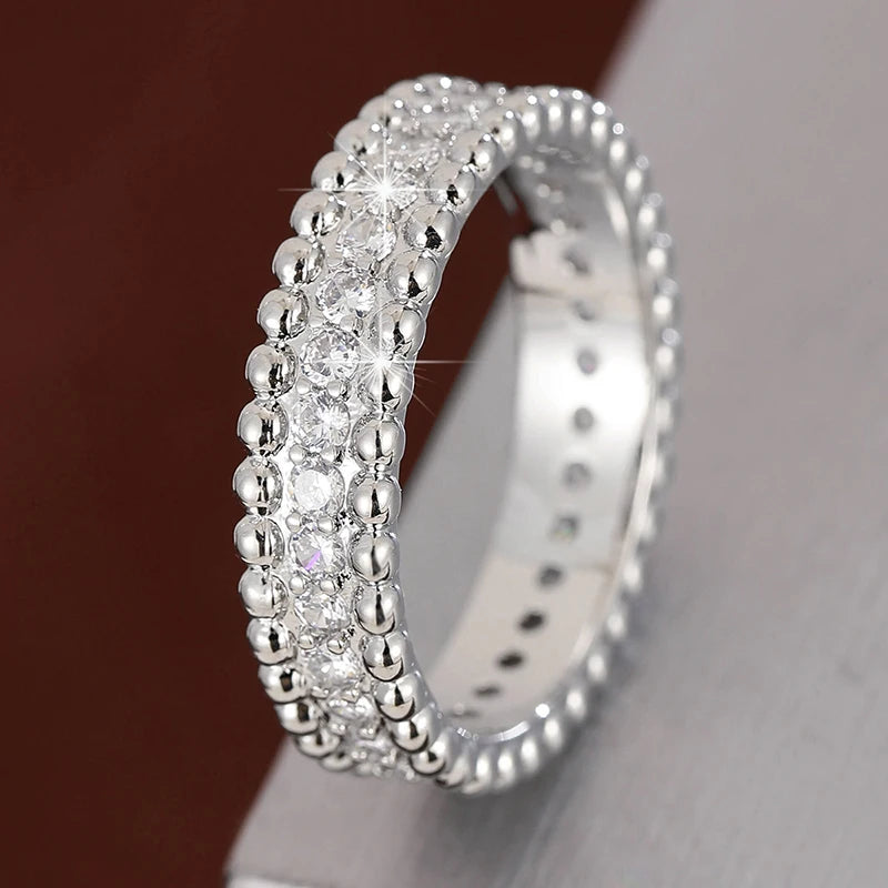 Bague Géométrique Moderne en Zircon Cubique