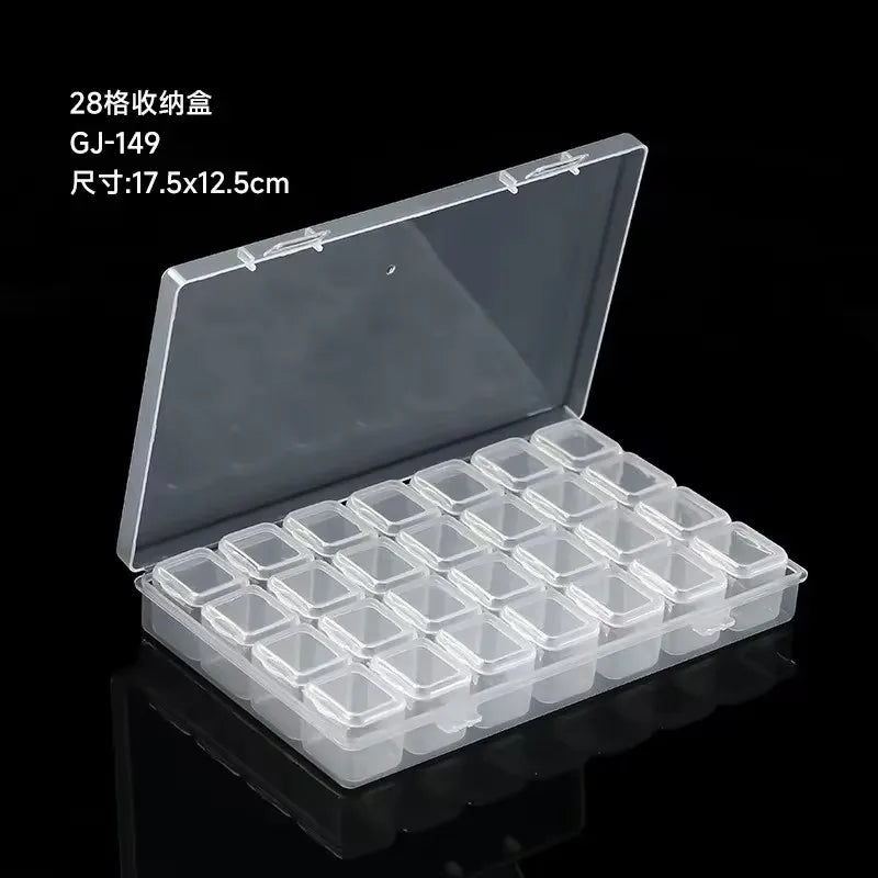 Clear 28-Slot Craft Organizer for Nail Art, Jewelry, and Small Supplies