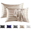 Luxurious Satin Stripe Pillowcase with Envelope Closure