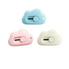Two compact rabbit mini cutters in light blue and white, showing the mechanism for a retractable blade.