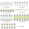 A collection of various LED bulbs including T10, SMD, and Festoon dome lights for car interior use.