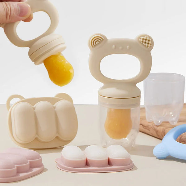 Silicone Baby Fruit Feeder with Freezer Tray Set