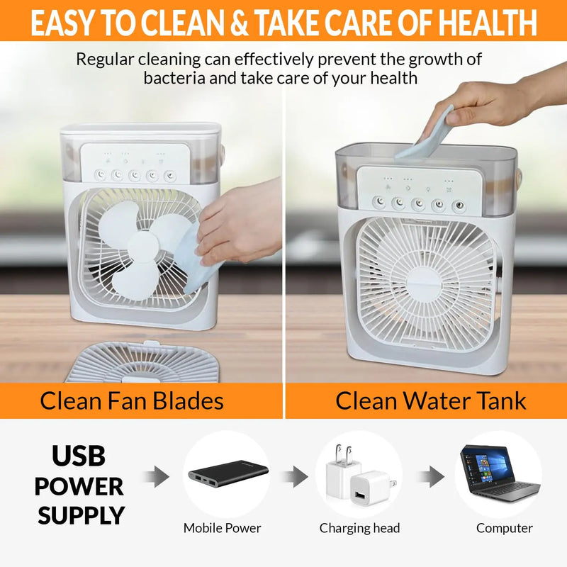 Portable USB Mini Evaporative Air Cooler with Mist