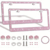 Crystal Rhinestone License Plate Frame with Screw Caps