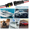 Waterproof 2-Pin Electrical Connector Kit with 16 AWG Wire