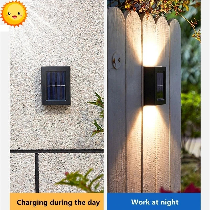 Solar-Powered LED Wall Light with Up/Down Illumination