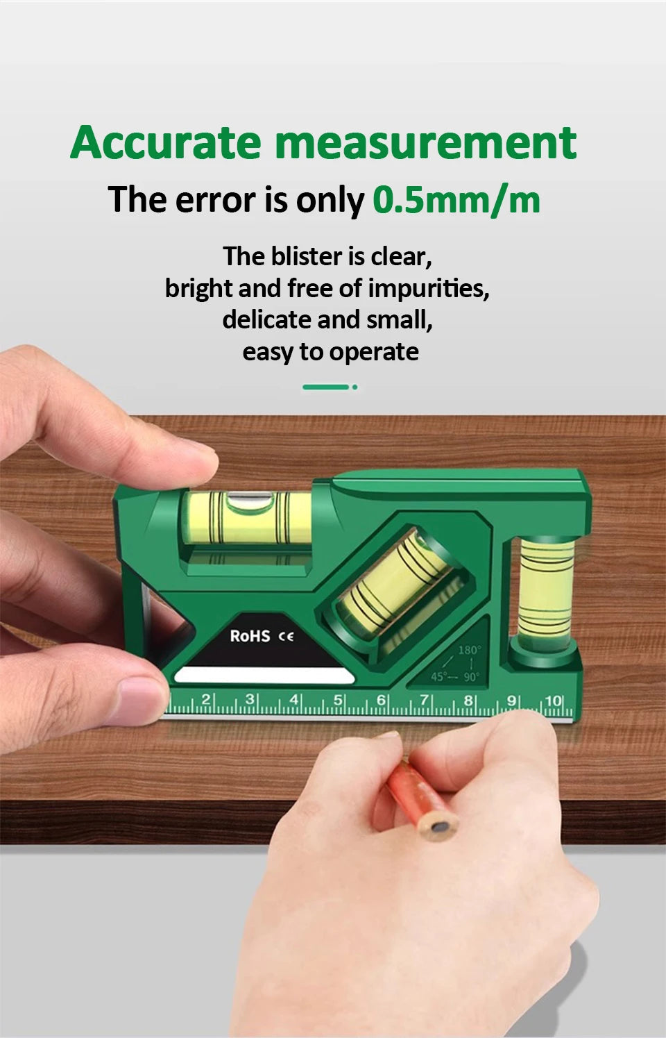 Magnetic Pocket Level Gauge with 3-Axis Precision