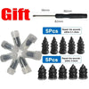 A kit of self-repair rubber tire puncture nails with various sizes and a handle.