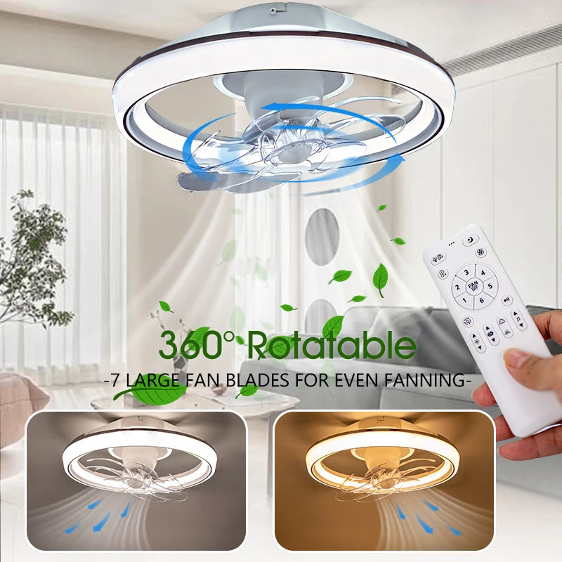 Smart LED Ceiling Fan with RGB Music Light & Speaker
