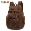 Vintage Canvas Backpack with Leather Accents – Large Capacity Travel & Laptop Bag