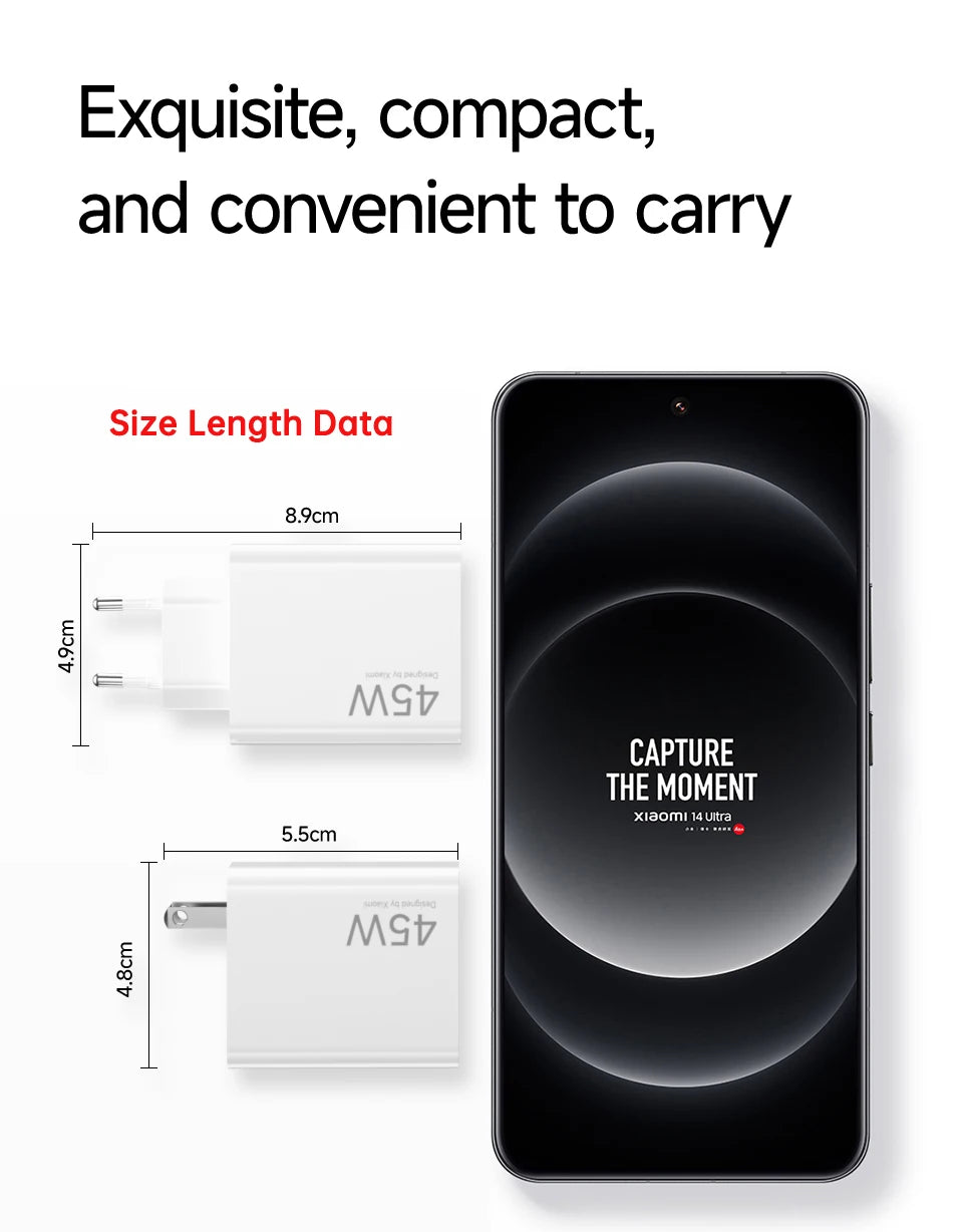 Xiaomi 45W Turbo Fast Charger with USB-C Cable