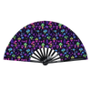 Holographic Folding Hand Fan with UV Glow Effect