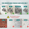 Rustproof stainless steel suction cup hooks for smooth non-porous surfaces like marble, tile, and glass.