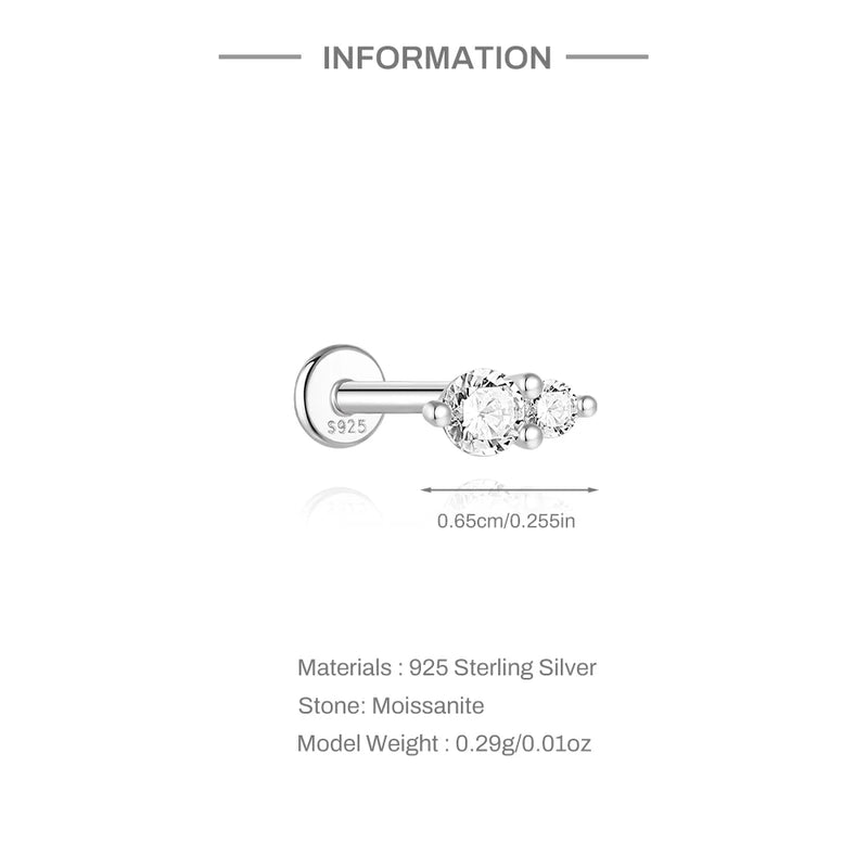 925 Sterling Silver Moissanite Bowknot Stud Earrings