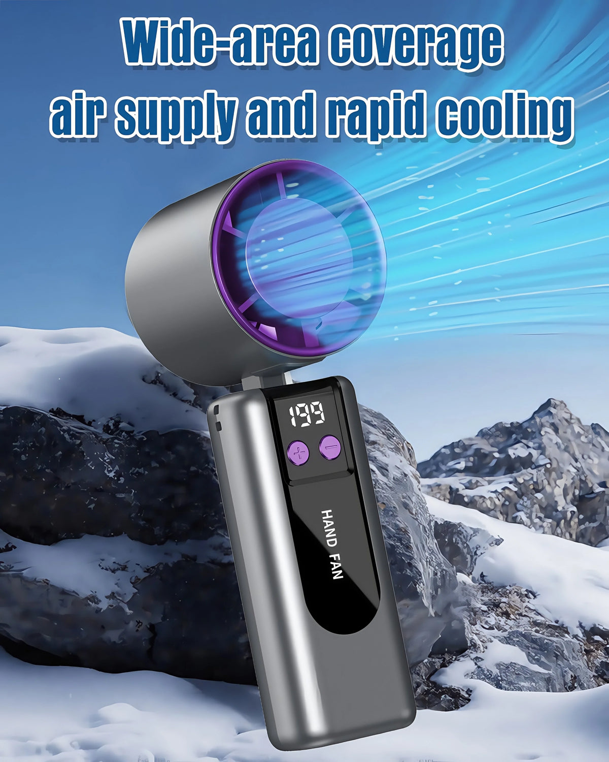 Foldable Turbo Fan with 200 Speed Settings