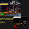 A night-shooting dash cam recording a car on a road, demonstrating clear images in low light.