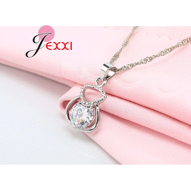 Rhinestone Jewelry Set with Necklace and Earrings