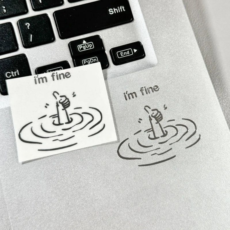 I'M Fine Funny Sarcasm Laptop Stickers