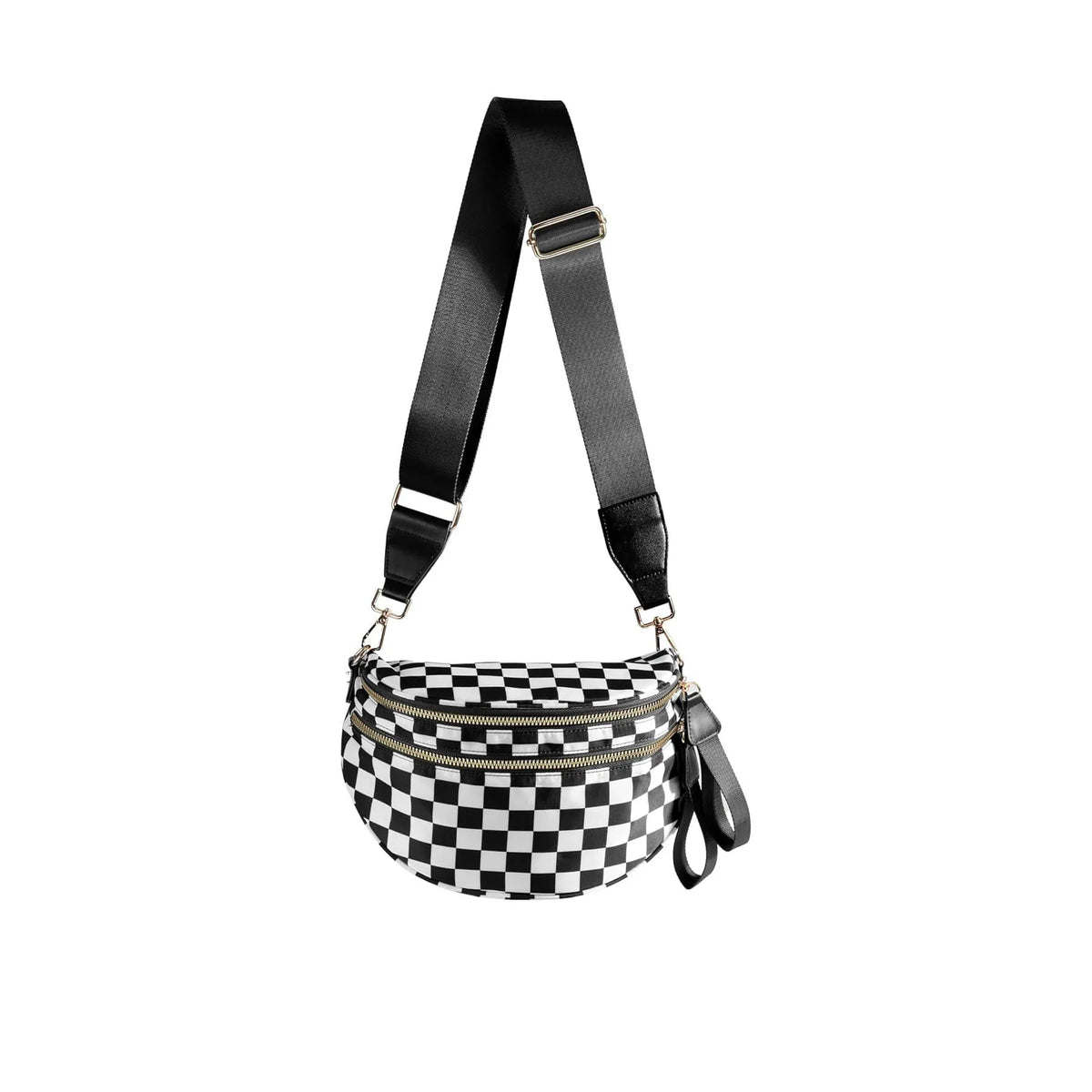 Women's Checkered Multi-Function Crossbody Waist Bag