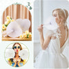 Classic White Folding Paper Hand Fans with Plastic Handles