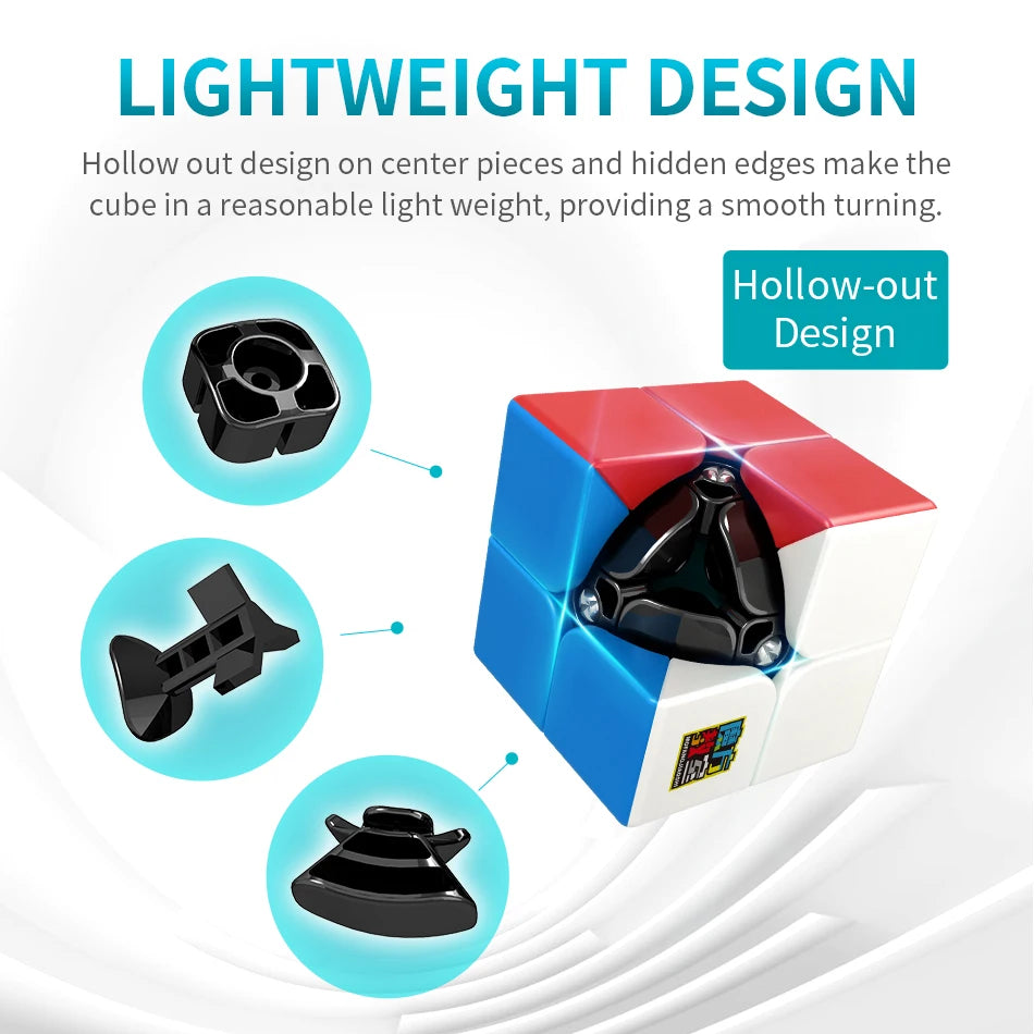 A light-weight cube design showing hollow-out features on center pieces and hidden edges for smooth turning.