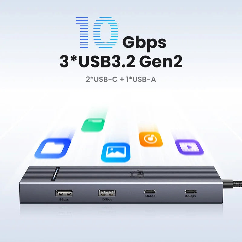 6-in-1 USB-C Hub with 4K HDMI, 10Gbps Data, and 100W Charging