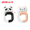 Two pairs of cute animal-themed silicone bag hooks for tables and travel