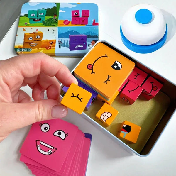 Wooden Face-Changing Cube Puzzle Game for Kids