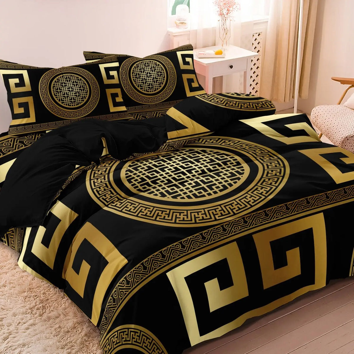 Luxury Baroque Geometric Duvet Cover Set