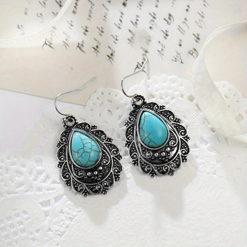 Turquoise Water Drop Dangle Earrings