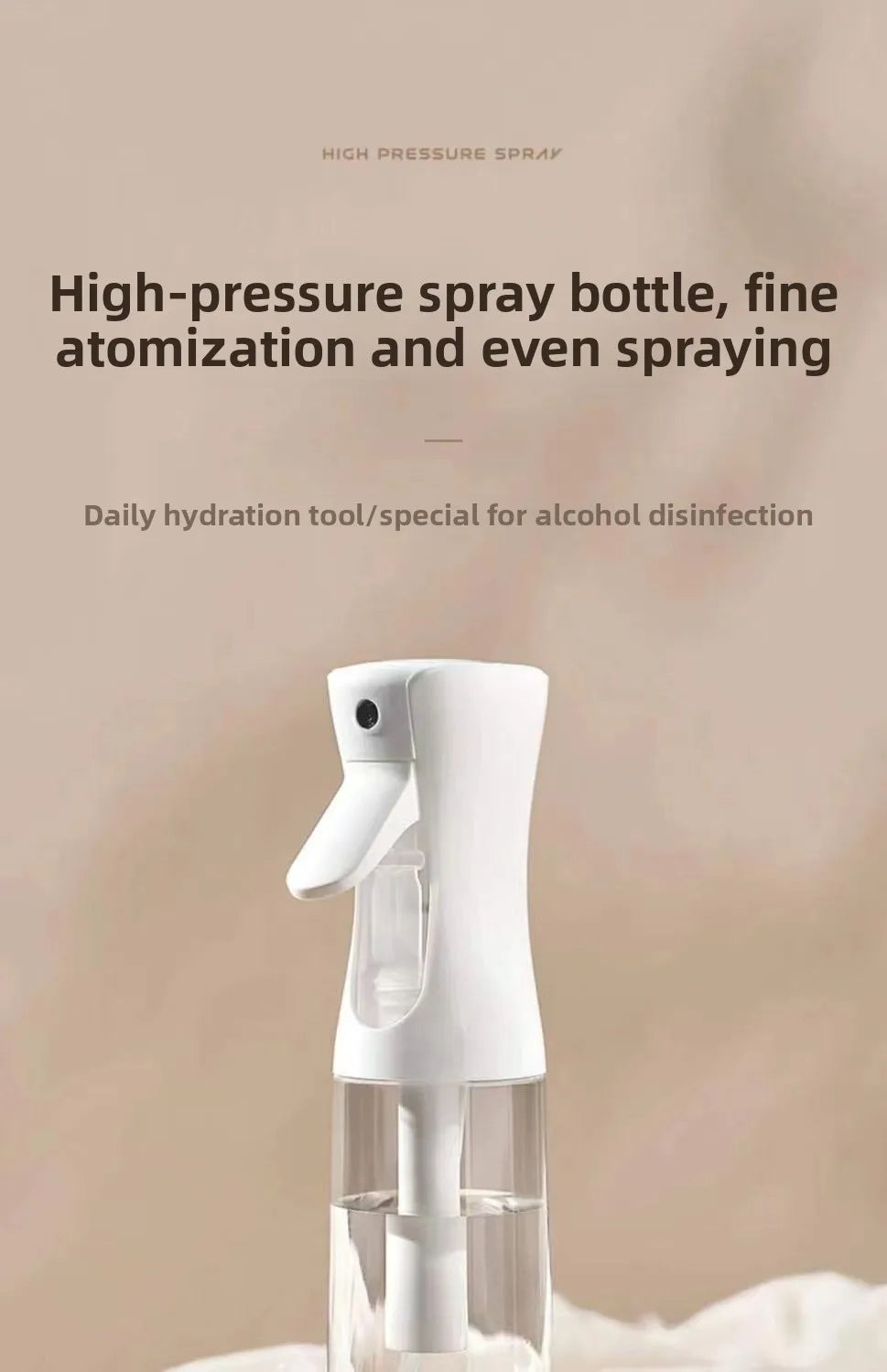 Continuous Mist Spray Bottle for Hair, Face & Makeup