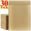 A stack of thirty kraft paper bubble mailers with self-seal adhesive.
