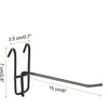 Black heavy duty grid hooks for display and organization with a 15 cm length and 7 cm height.