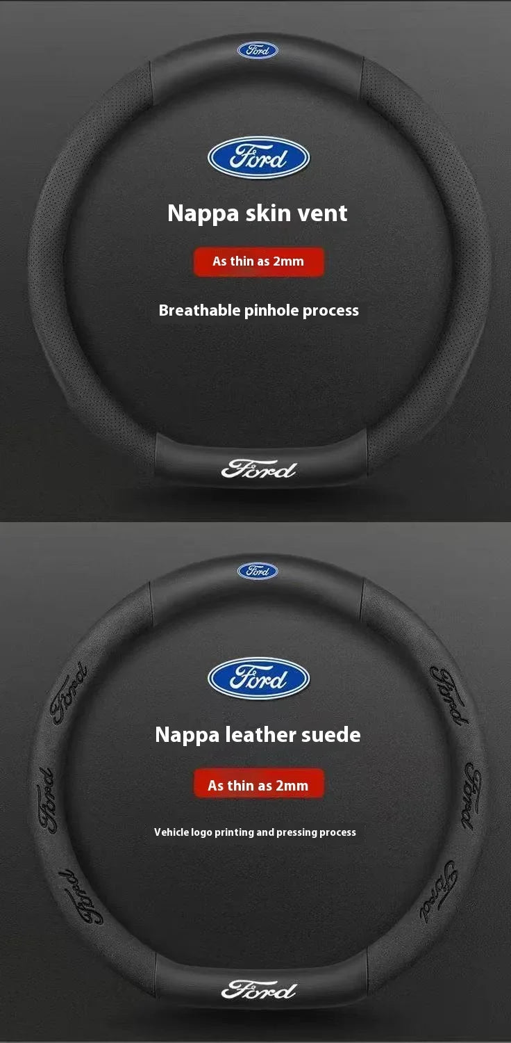 Carbon Fiber Steering Wheel Cover for Ford Models
