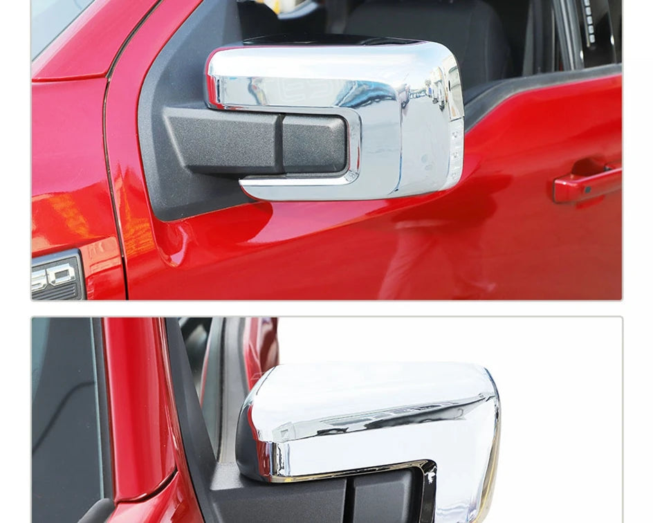 Carbon Fiber Look Mirror Cover for Ford F-150 (2021-2025)