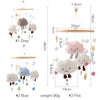 Wooden and Felt Crib Mobile with Cloud and Star Rattles